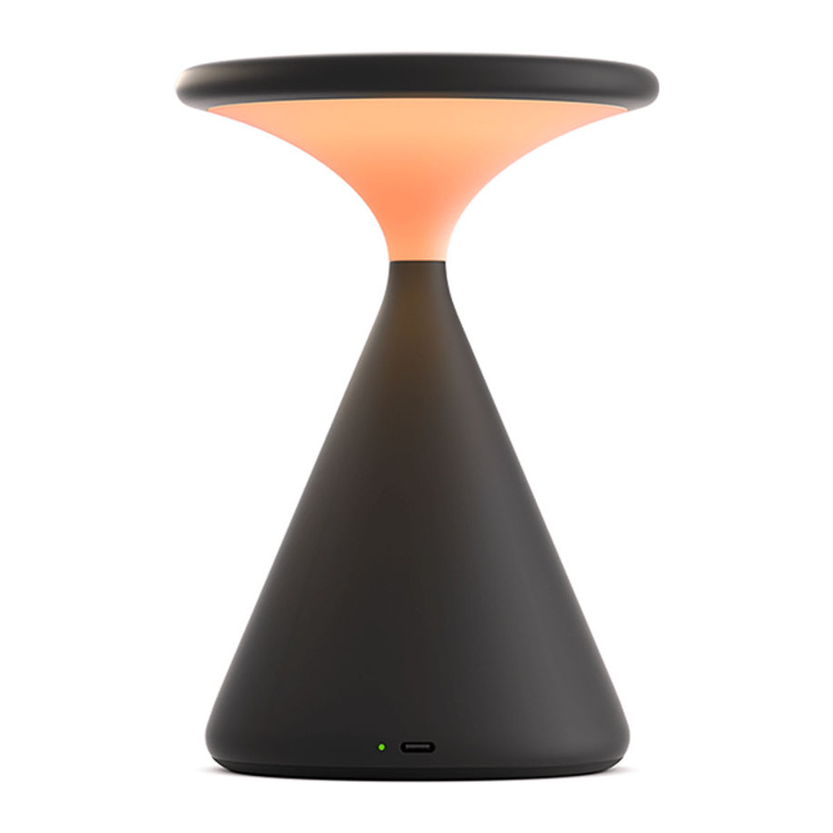 Salt LED-Akkuleuchte Tischlampe aus Aluminium und Glas in Grau und Schwarz mit warmweißem Licht und minimalistischem Design - Bild 1