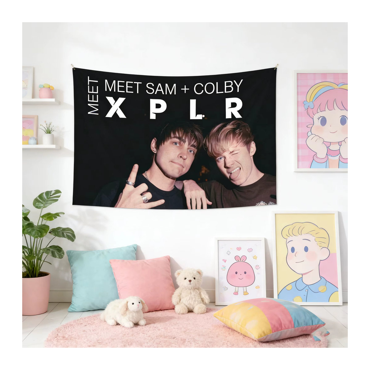 Sam & Colby Wandteppich Textil Schwarz Rechteckig B: 60 cm, H: 60 cm, T: 40 cm - Bild 2