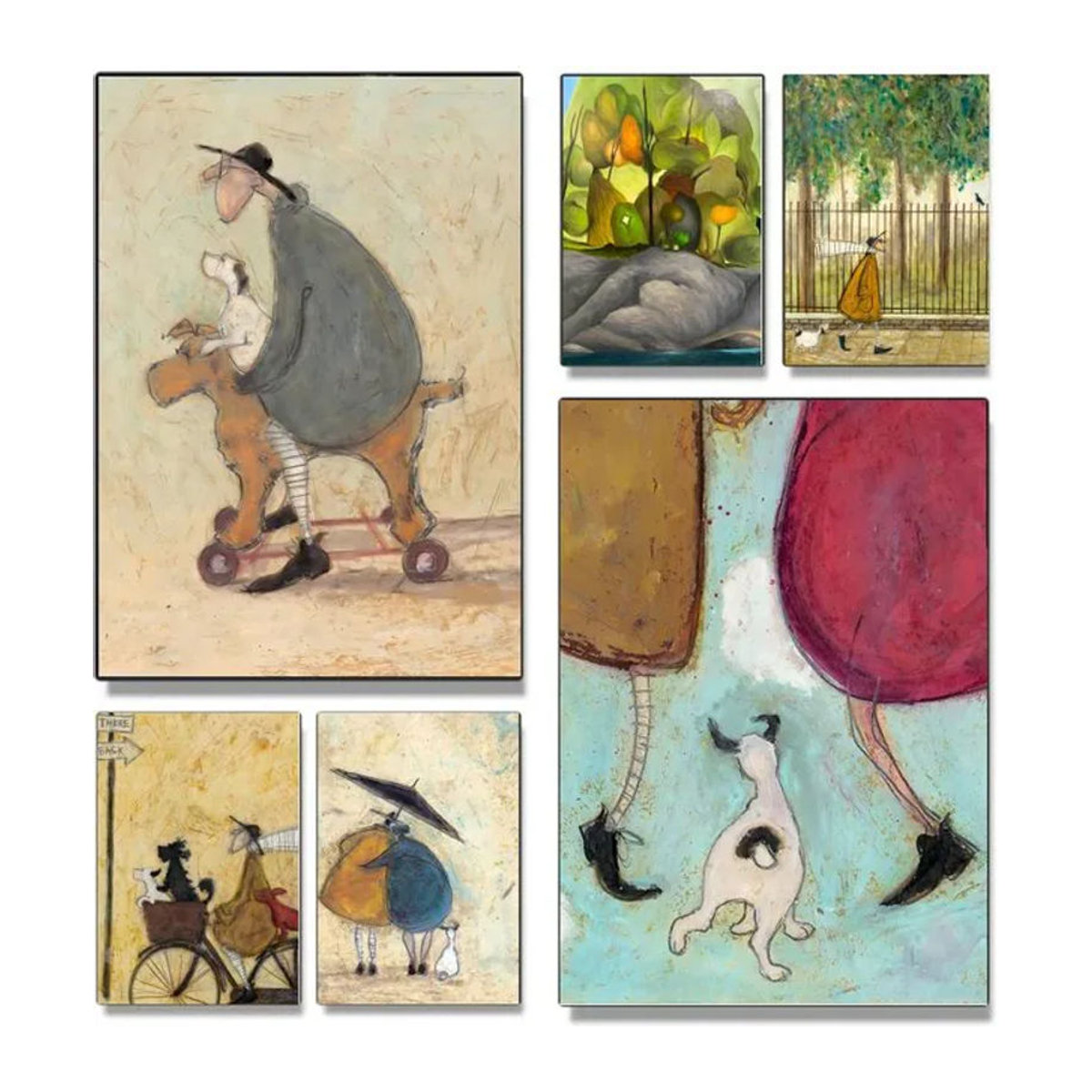 Sam Toft Abstraktes Landschaftskunst-Poster als mehrfarbiger Wandaufkleber aus Papier für deine Heimdekoration - Bild 1