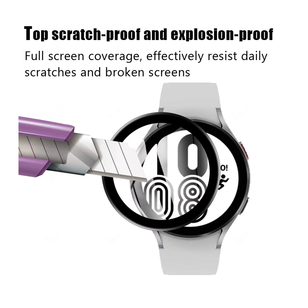Samsung Galaxy Watch 4 und Galaxy Active 2 Displayschutzfolie aus weichem Glas 3D HD Allround Protector - Bild 3