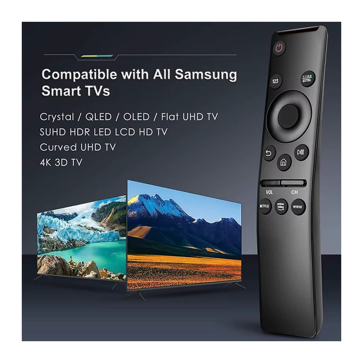 Samsung Smart TV Fernbedienung Ersatz BN59-01330A in Schwarz für HD 4K TV Universal - Bild 2