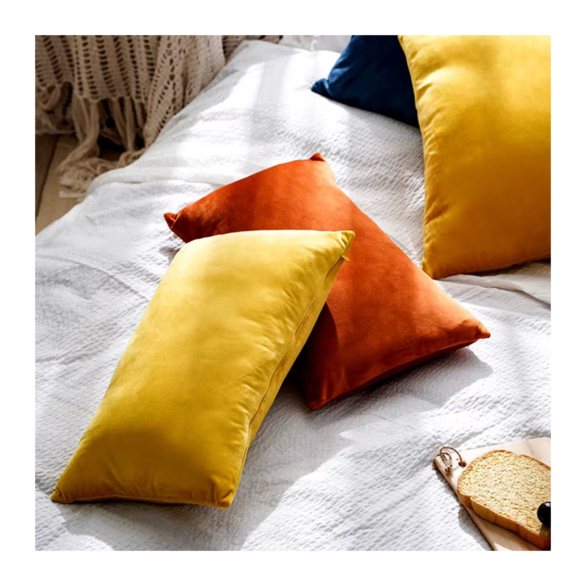 Samt-Kissenbezug Funda Cojin in schlichtem Design für dein Sofa, B/H: 30 x 50 cm - Bild 5