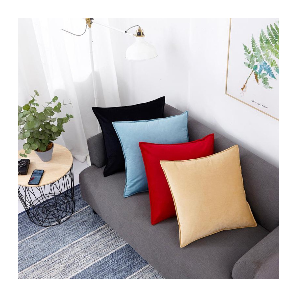 Samt-Kissenbezug WoW Home Gelb B/B: 40 x 40 cm - Bild 2
