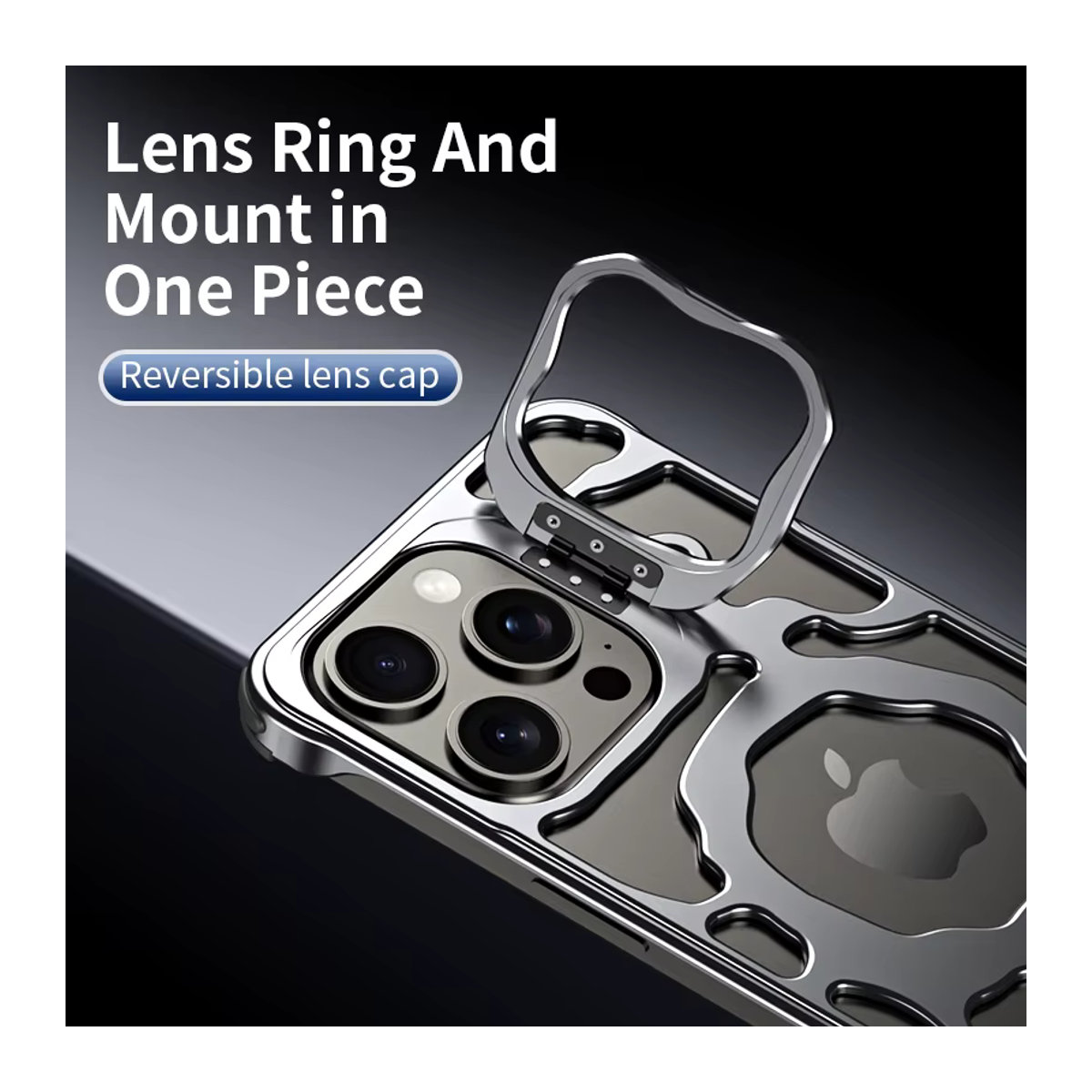 SAMULING Magnetische Metall-Handyhülle mit unsichtbarem Halter und abnehmbarer Aluminium-Kühlung für iPhone 13 14 15 16 17 Pro Max 17 Air, stoßfest, Grau/Silber - Bild 6