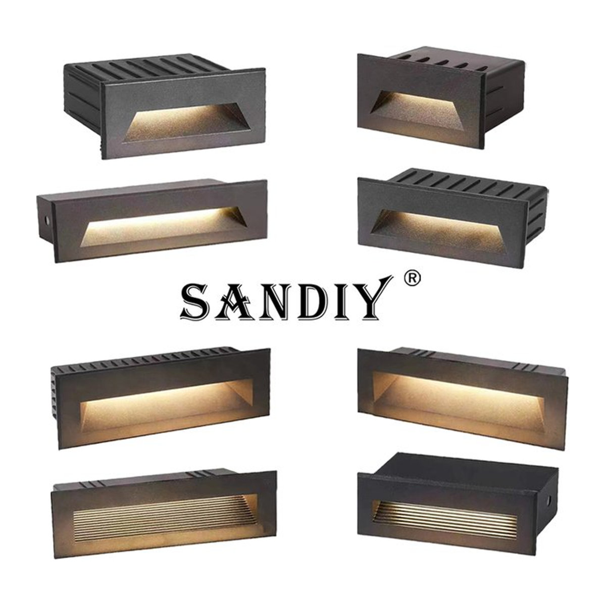 SANDIY Außen Wandleuchte Schwarz Minimalistisch Wasserdichte Treppenbeleuchtung für Balkon Terrasse und Garten - Bild 1
