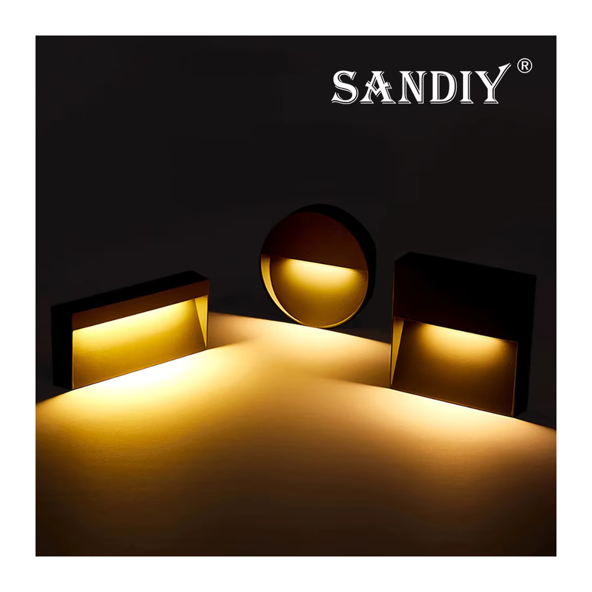 SANDIY LED Outdoor Wandleuchte aus Aluminium in Schwarz, moderne wasserdichte Außenbeleuchtung für Terrasse, Garage und Zaun - Bild 4