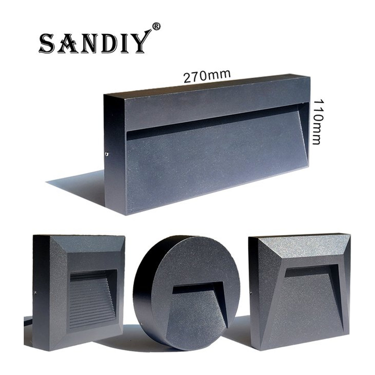SANDIY LED Wandleuchte für den Außenbereich in Schwarz, minimalistisches Design, wasserdicht - Bild 1