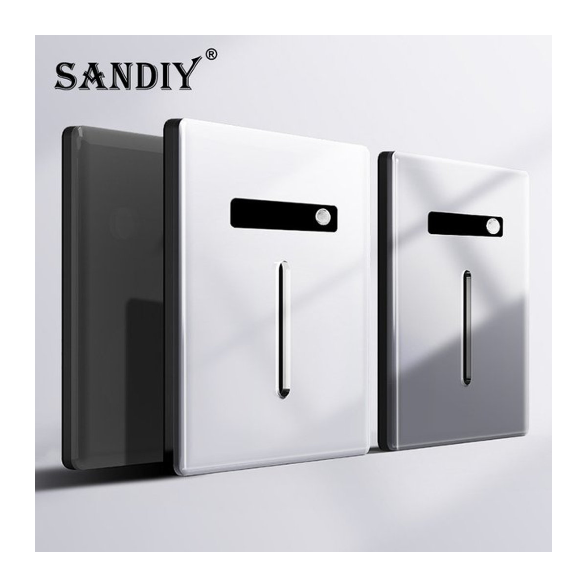 SANDIY Sensor Wandlampe mit Bewegungsmelder in Weiß aus Sicherheitsglas für Treppen, Schlafzimmer und Balkon im Modern Style - Bild 1
