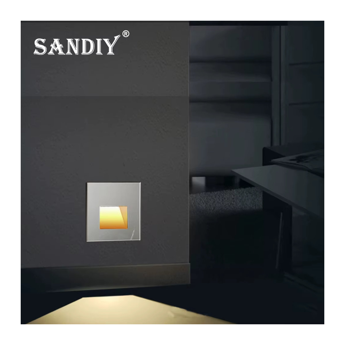 Sandiy Treppenradarleuchte mit Bewegungssensor als minimalistische Wandeinbauleuchte für die Innentreppenbeleuchtung in Weiß oder Grau - Bild 3