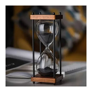 Sanduhr-Timer aus Metall und Glas für 60 Minuten, minimalistische Dekoration in Blau oder Schwarz für Büro und Zuhause
