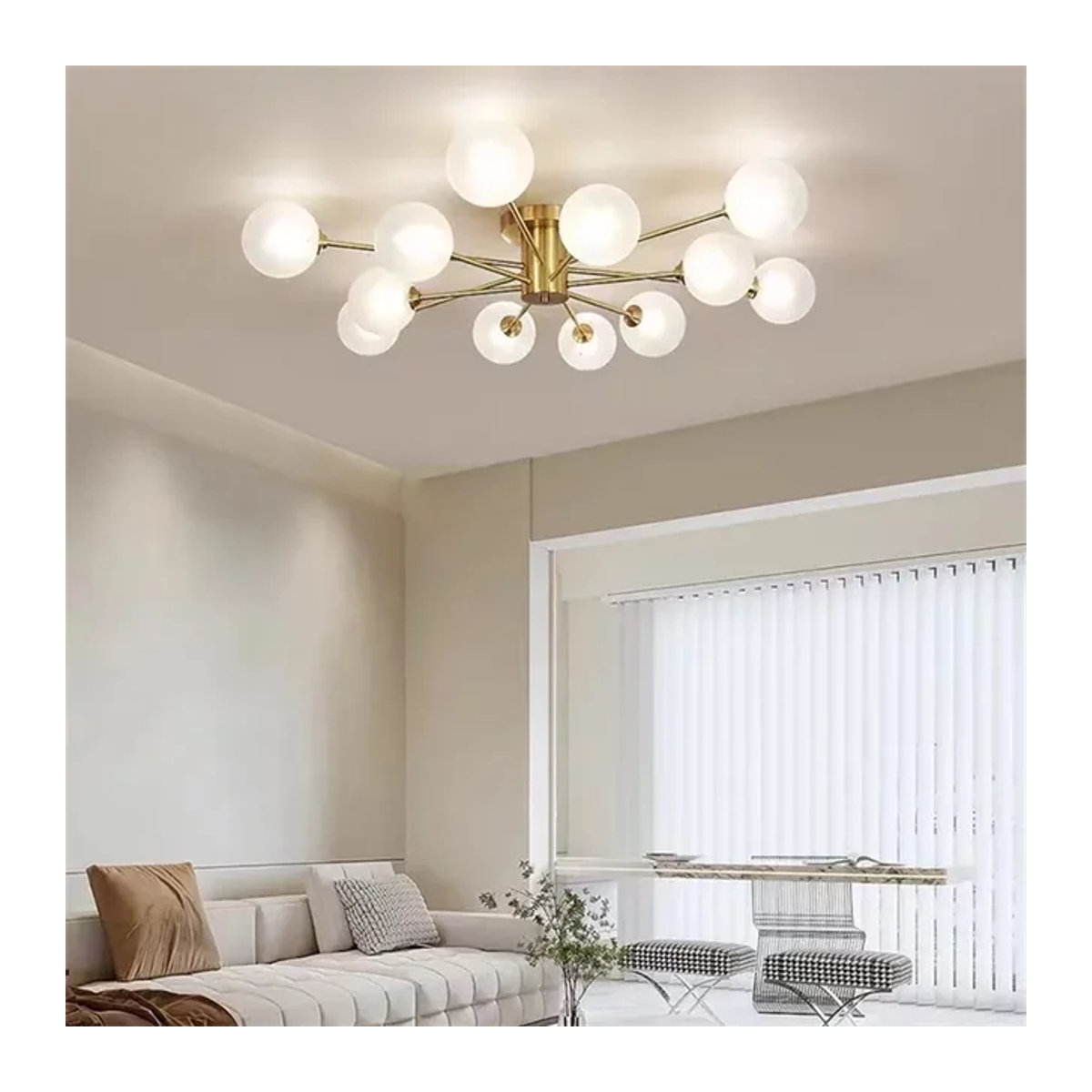 SANDYHA Nordic Glas Kronleuchter im skandinavischen Design für Wohnzimmer und Schlafzimmer mit G9 Fassung - Bild 1