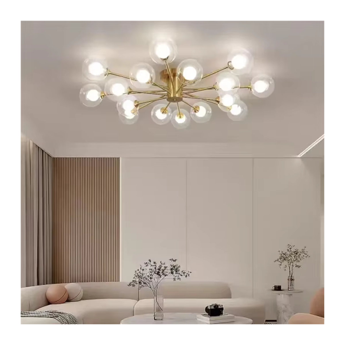 SANDYHA Nordic Glas Kronleuchter im skandinavischen Design für Wohnzimmer und Schlafzimmer mit G9 Fassung - Bild 3