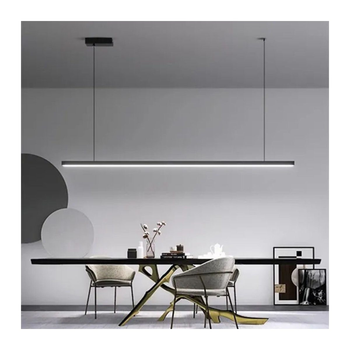 SANDYHA Nordic Minimalistische LED Pendelleuchte Schwarz Dimmbar - Bild 1