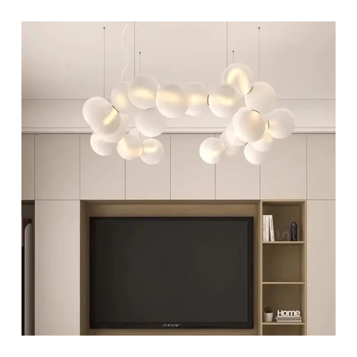 SANDYHA Pendelleuchte Nordic Acryl Ball in Weiß für Wohnzimmer Esszimmer und Küche - Bild 4