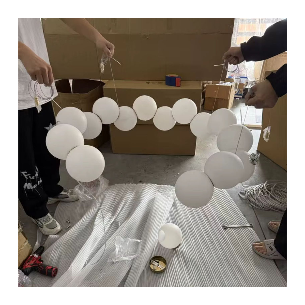 SANDYHA Pendelleuchte Nordic Acryl Ball in Weiß für Wohnzimmer Esszimmer und Küche - Bild 5