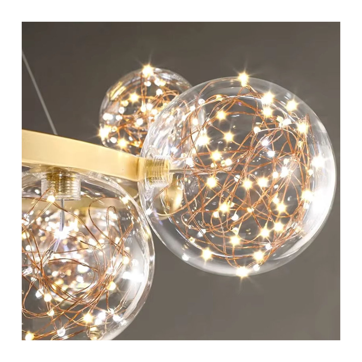 SANDYHA Pendelleuchte Nordic Glas Ball LED in Schwarz für Wohnzimmer Esszimmer und Küche - Bild 4