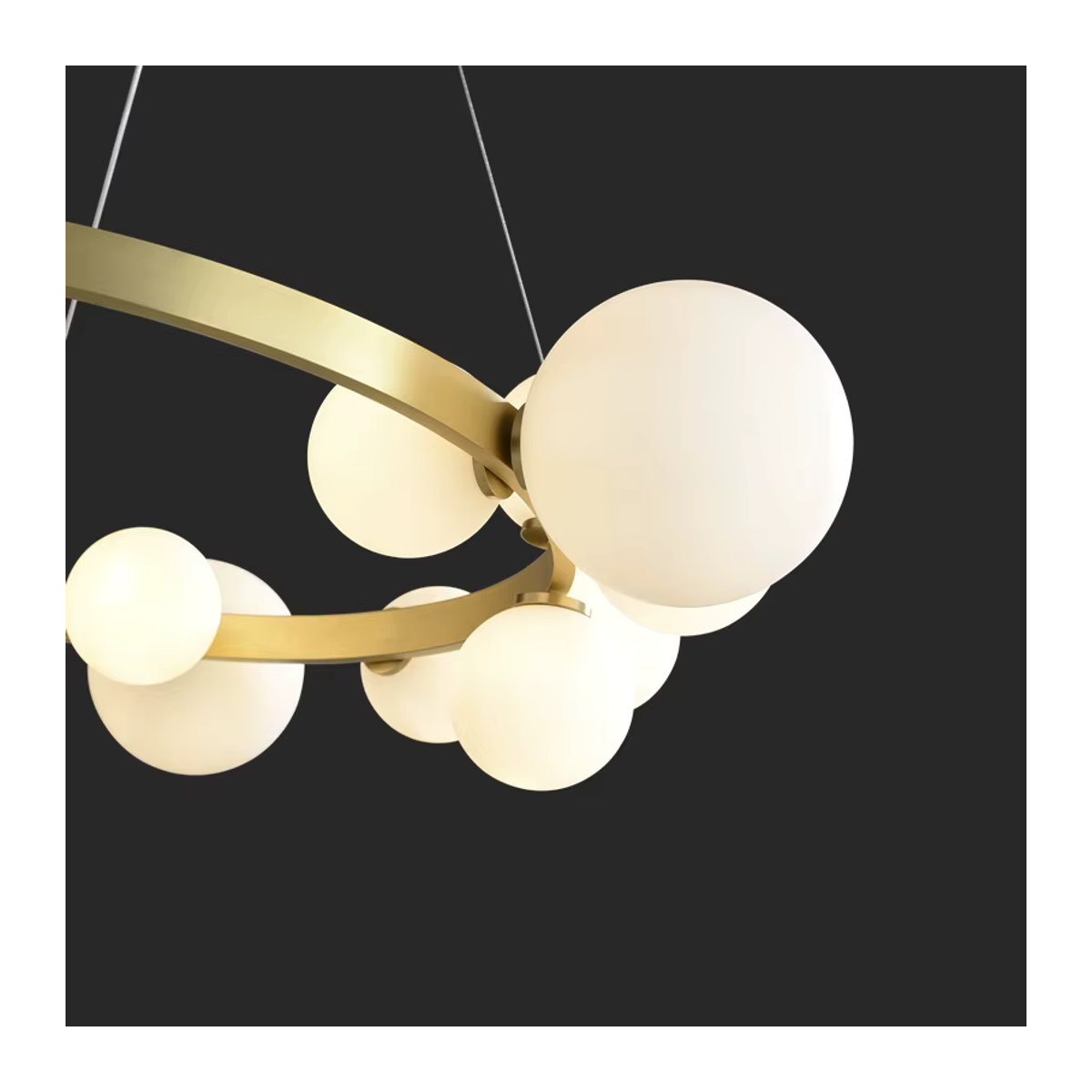 SANDYHA Pendelleuchte Skandinavisch Modern mit Glaskugel in Schwarz und Gold für Wohnzimmer und Esszimmer - Bild 4