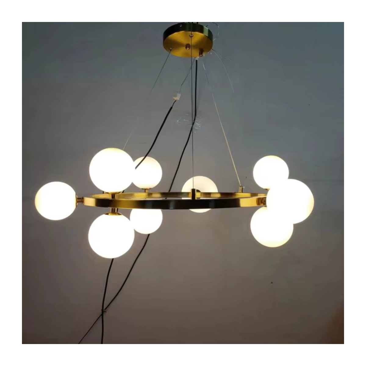 SANDYHA Pendelleuchte Skandinavisch Modern mit Glaskugel in Schwarz und Gold für Wohnzimmer und Esszimmer - Bild 5