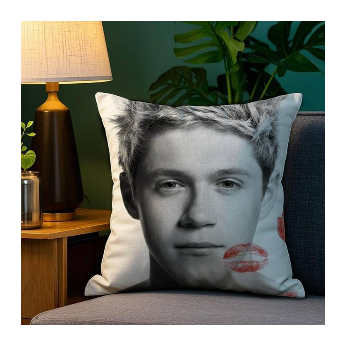 Sänger Kissenbezug mit doppelseitigem Druck in Weiß für Sofa und Wohnzimmer - Bild 1