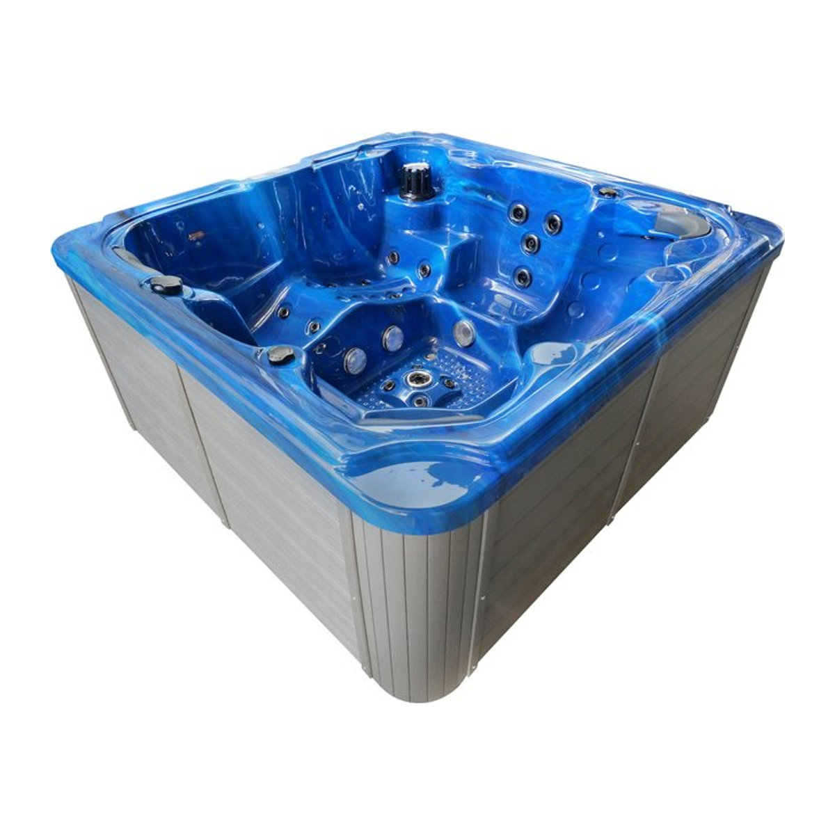 Sanotechnik Outdoorpool Oasis Maxi Blue Marble, B/T/H: 210 x 210 x 95 cm, Blau - Bild 1