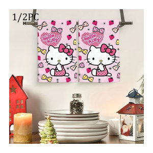 Sanrio 2-teiliges Handtuch-Set mit Hello Kitty und Bärenmuster in Rosa, saugfähige Fingertücher für Küche und Badezimmer