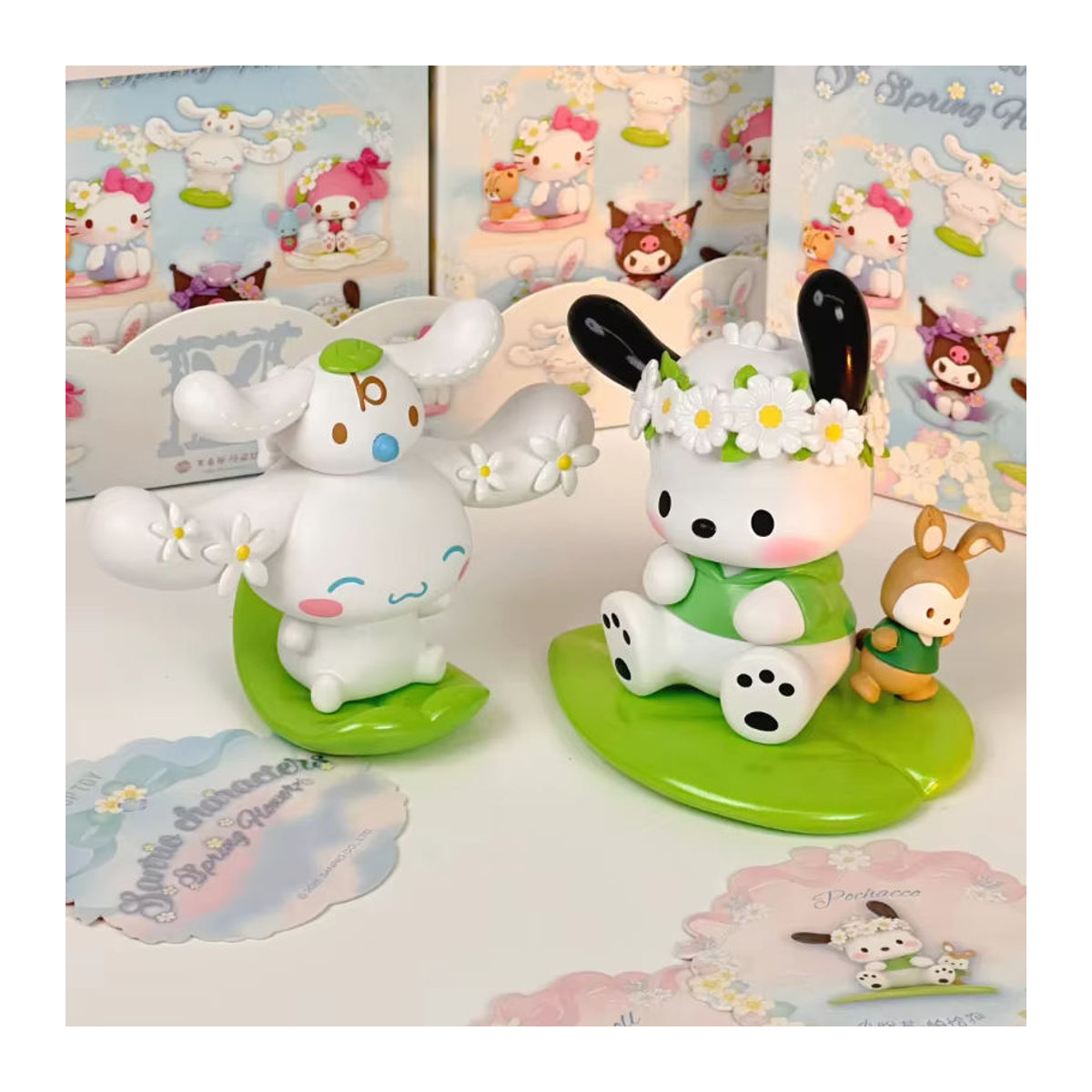 Sanrio Charaktere Frühling Blume Serie Blind Box Kawaii Anime Figuren aus Kunststoff in Mehrfarbig - Bild 2