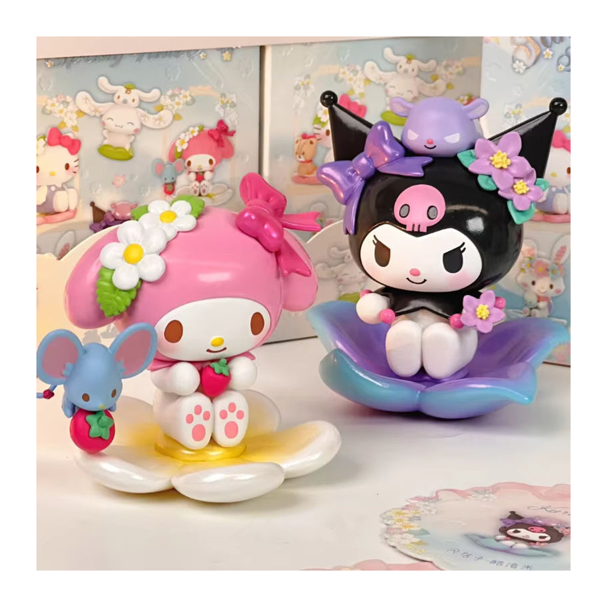 Sanrio Charaktere Frühling Blume Serie Blind Box Kawaii Anime Figuren aus Kunststoff in Mehrfarbig - Bild 3