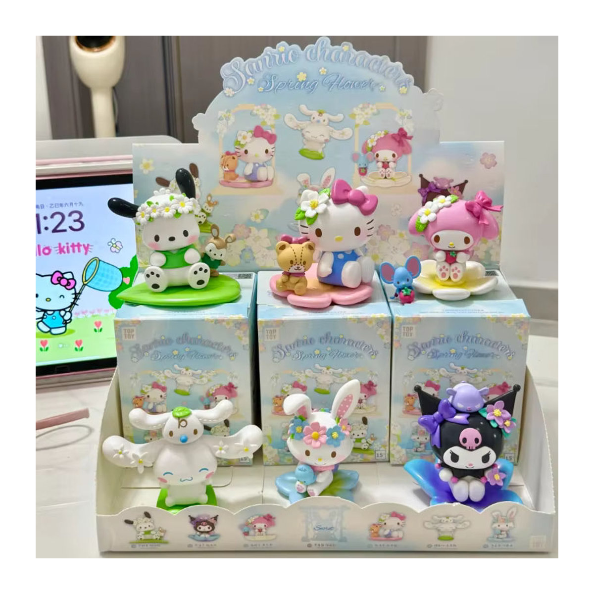 Sanrio Charaktere Frühling Blume Serie Blind Box Kawaii Anime Figuren aus Kunststoff in Mehrfarbig - Bild 4