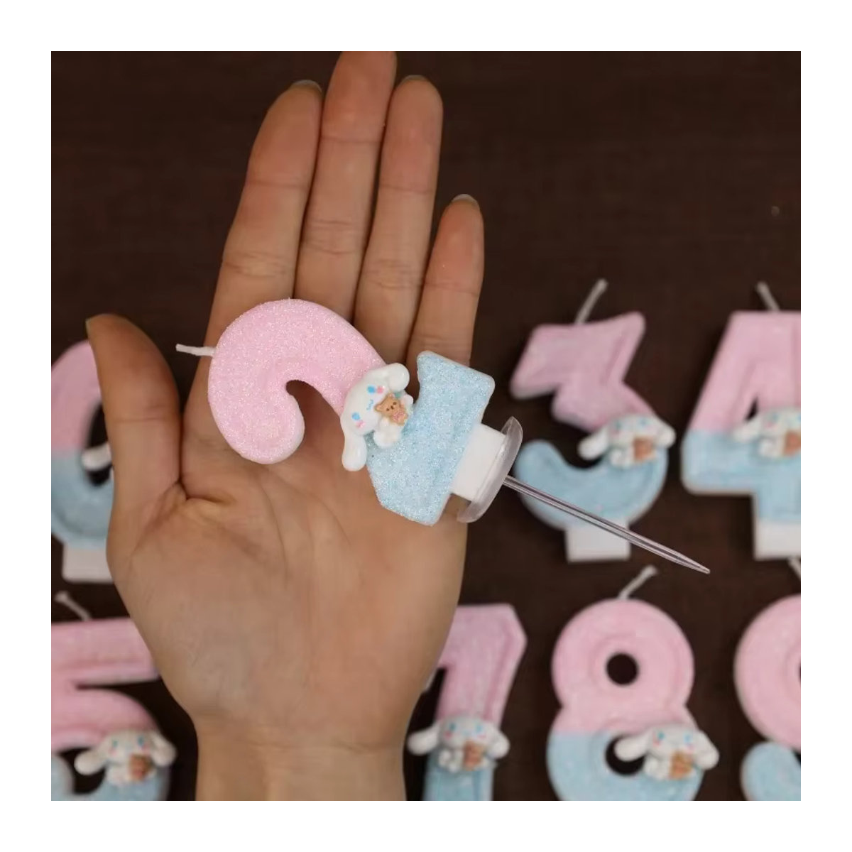 Sanrio Cinnamoroll 3D Figurenkerze aus Wachs für Geburtstagstorten, mehrfarbig, Zahlenkerzen 0-9 für Kinder - Bild 3