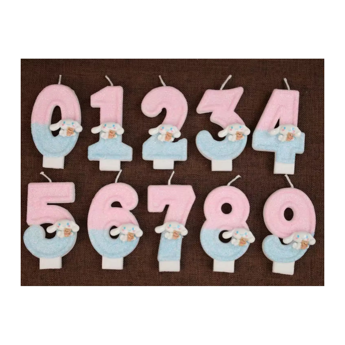 Sanrio Cinnamoroll 3D Figurenkerze aus Wachs für Geburtstagstorten, mehrfarbig, Zahlenkerzen 0-9 für Kinder - Bild 4