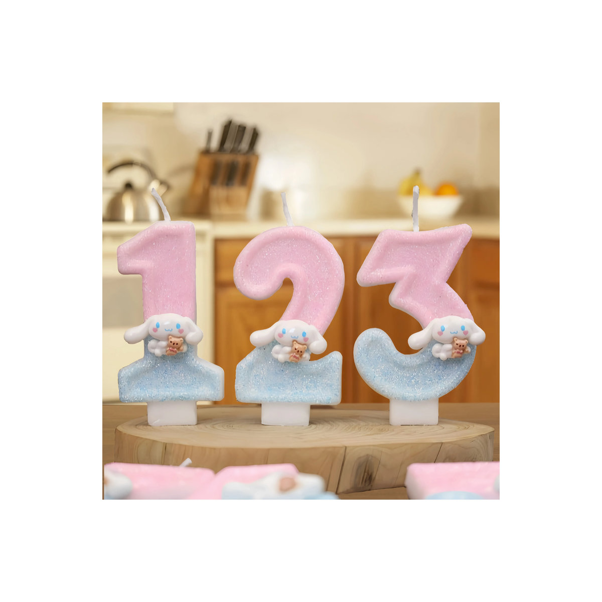 Sanrio Cinnamoroll 3D Figurenkerze aus Wachs für Geburtstagstorten, mehrfarbig, Zahlenkerzen 0-9 für Kinder - Bild 6