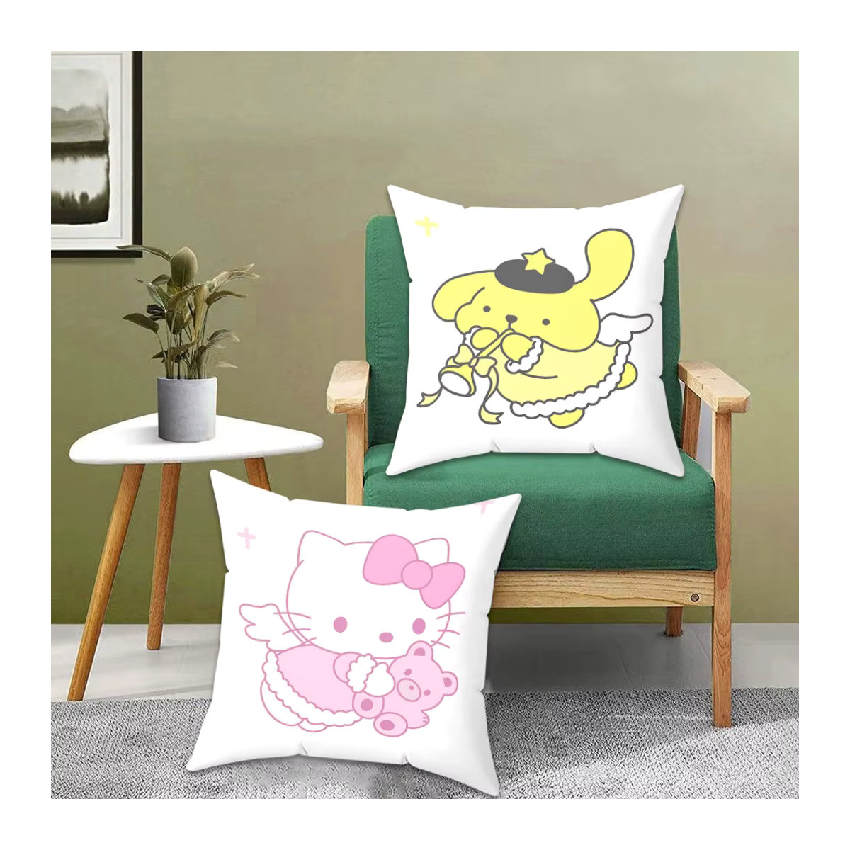 Sanrio Dekorative Kissenbezüge für dein Wohnzimmer, mehrfarbig, B/T/H: 45 x 45 x 0 cm - Bild 2