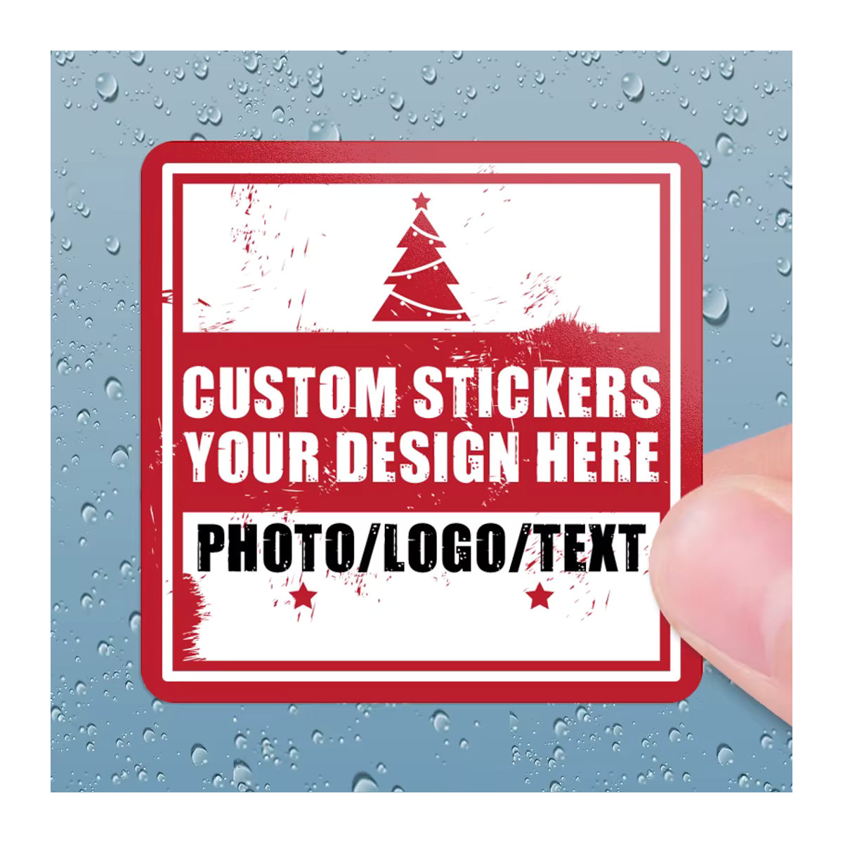 Sanrio DIY Personalisierte Aufkleber mit eigenem Foto, quadratisch, mehrfarbig, gestreiftes Design - Bild 2