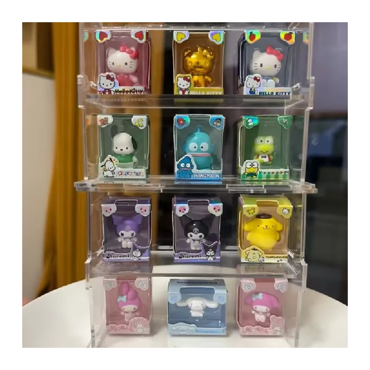 Sanrio Family Reiskorn-Puppe Blindbox mit Hello Kitty und Kuromi Mini Sammelfiguren aus Kunststoff, mehrfarbig - Bild 3