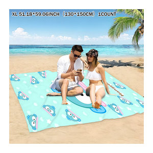 Sanrio Hangyodon Schnelltrocknendes Badetuch und Strandtuch in Blau