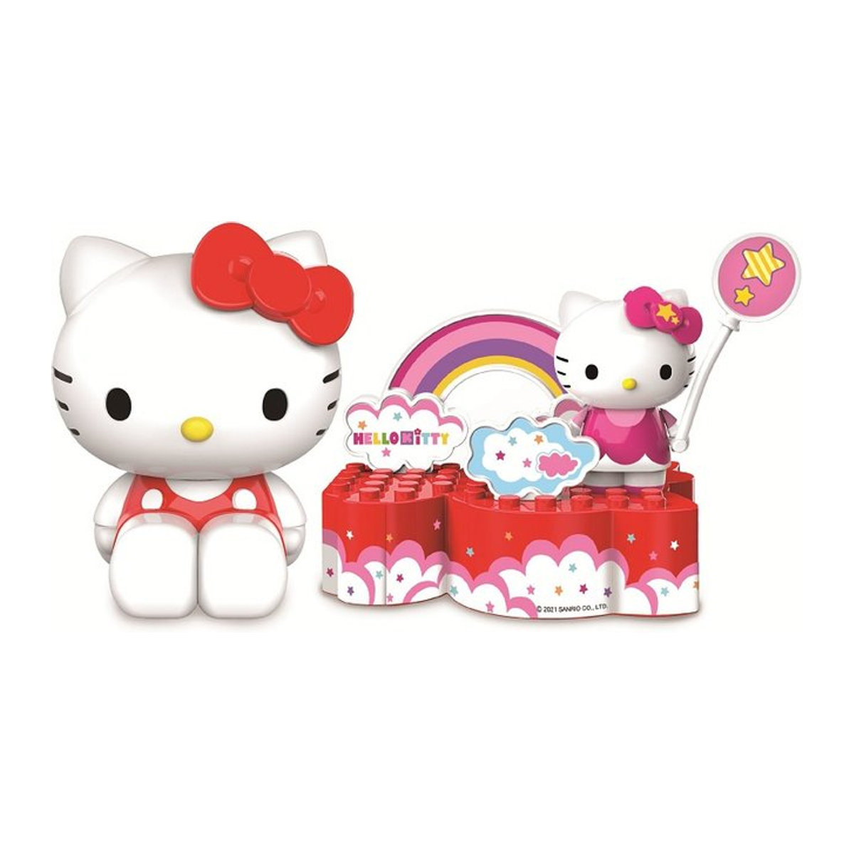 Sanrio Hello Kitty Anime Figur Spielplatz Szene mit Riesenrad und Regenbogen, mehrfarbig - Bild 1