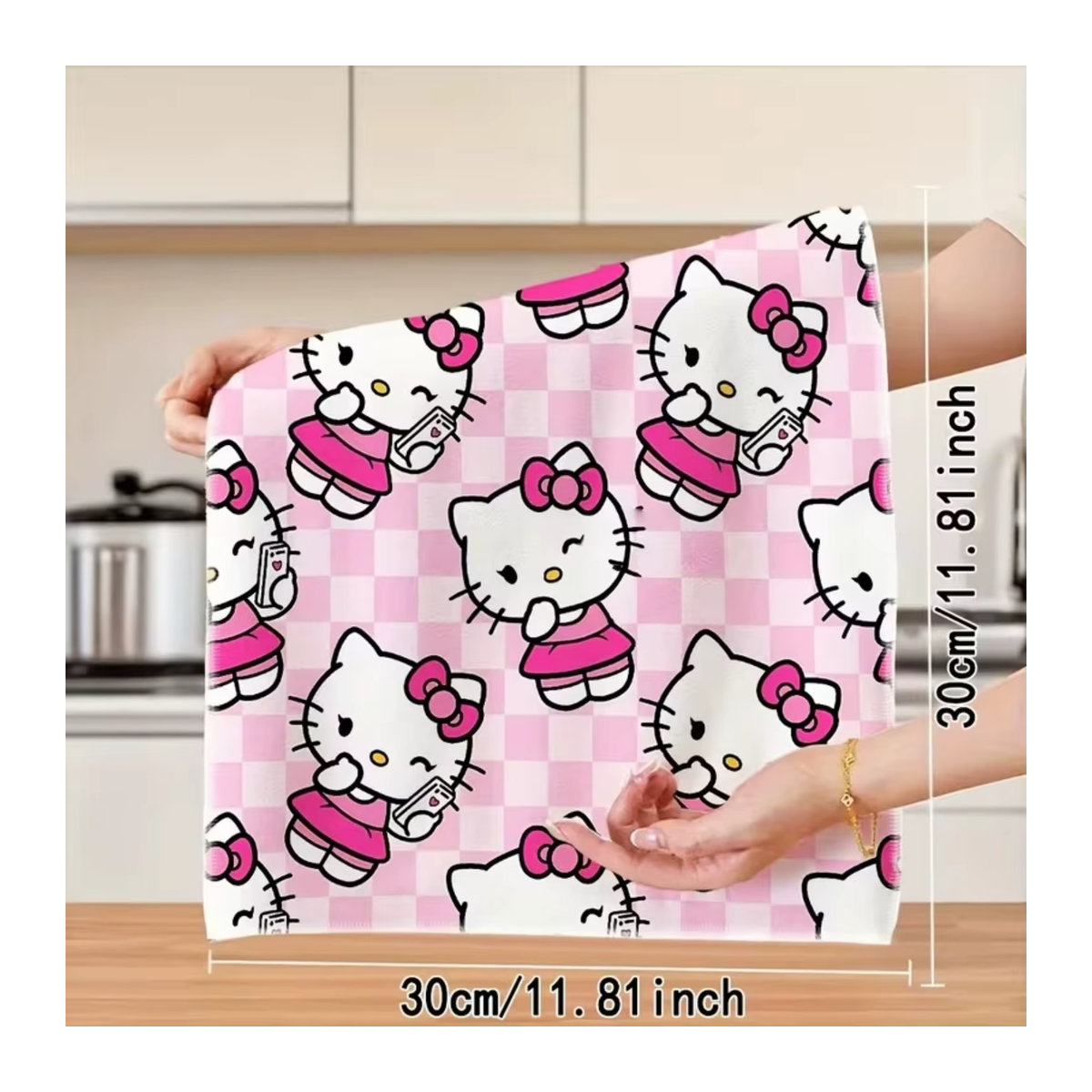 Sanrio Hello Kitty Handtuch-Set 2 Stück in Rosa mit verschiedenen Mustern und hoher Saugfähigkeit - Bild 4