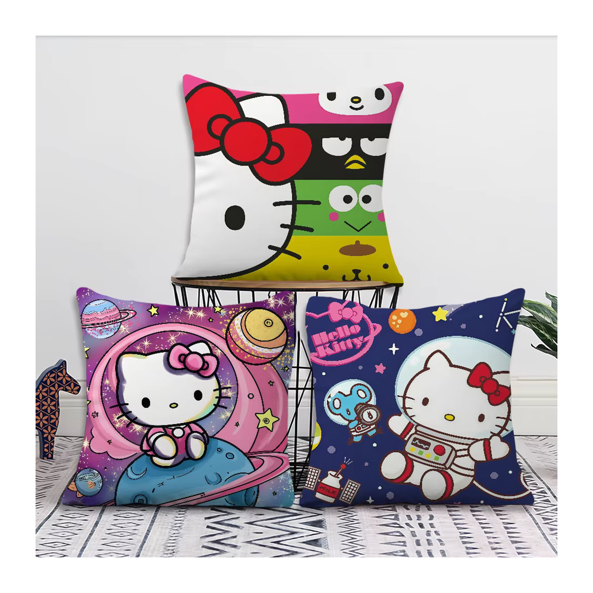Sanrio Hello Kitty Kissenbezug im Kawaii-Cartoon-Stil, mehrfarbig - Bild 3