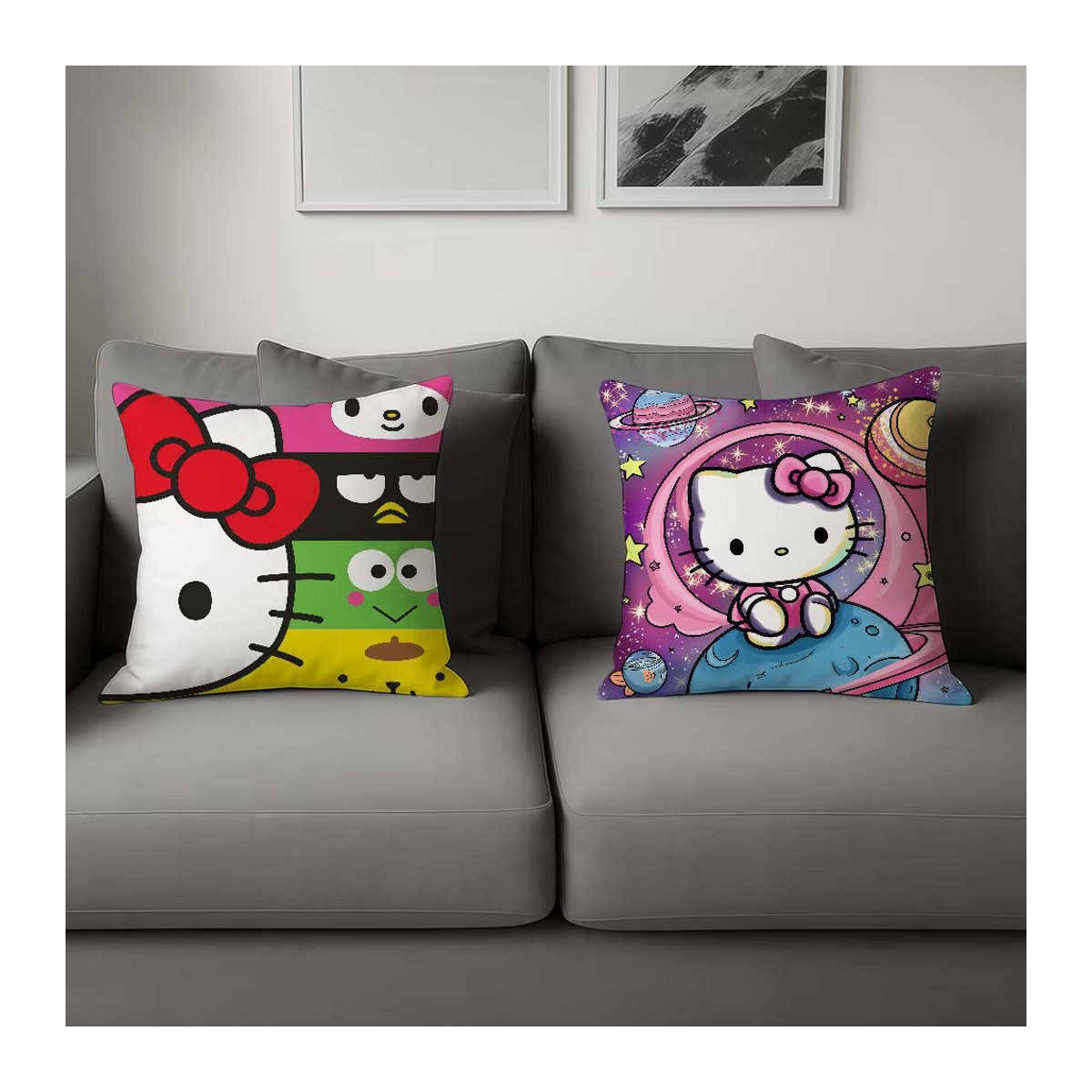 Sanrio Hello Kitty Kissenbezug im Kawaii-Cartoon-Stil, mehrfarbig - Bild 4