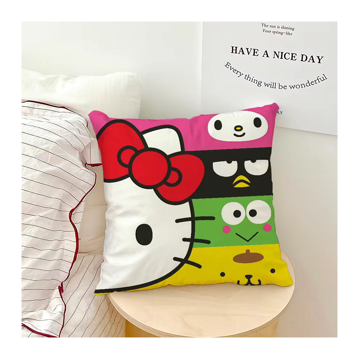 Sanrio Hello Kitty Kissenbezug im Kawaii-Cartoon-Stil, mehrfarbig - Bild 6