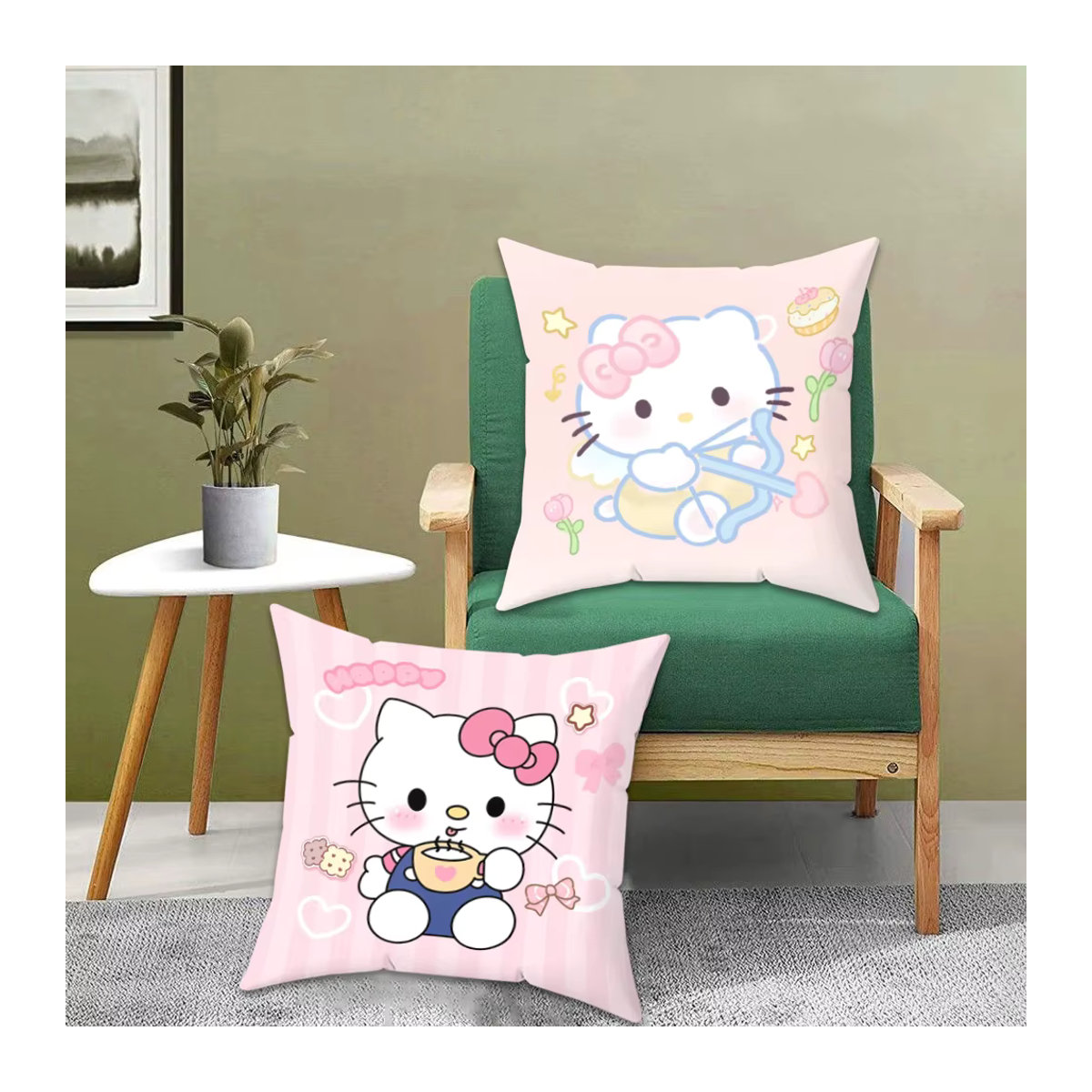 Sanrio Hello Kitty Kissenbezug in Rosa, B/H: 45 x 45 cm - Bild 2
