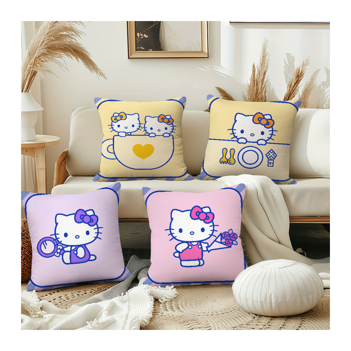 Sanrio Hello Kitty Kissenbezug mit Cartoon-Design in Mehrfarbig für Sofa und Bett - Bild 1