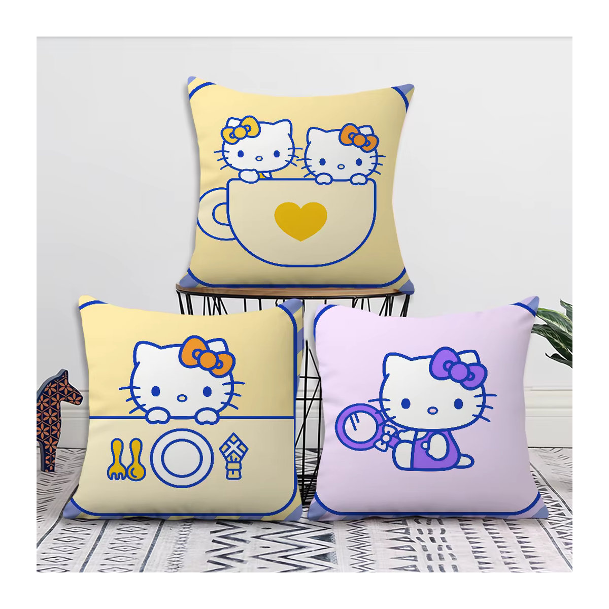 Sanrio Hello Kitty Kissenbezug mit Cartoon-Design in Mehrfarbig für Sofa und Bett - Bild 3