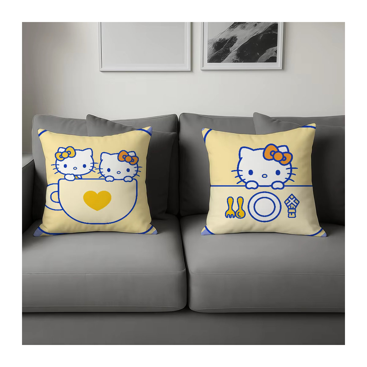 Sanrio Hello Kitty Kissenbezug mit Cartoon-Design in Mehrfarbig für Sofa und Bett - Bild 4