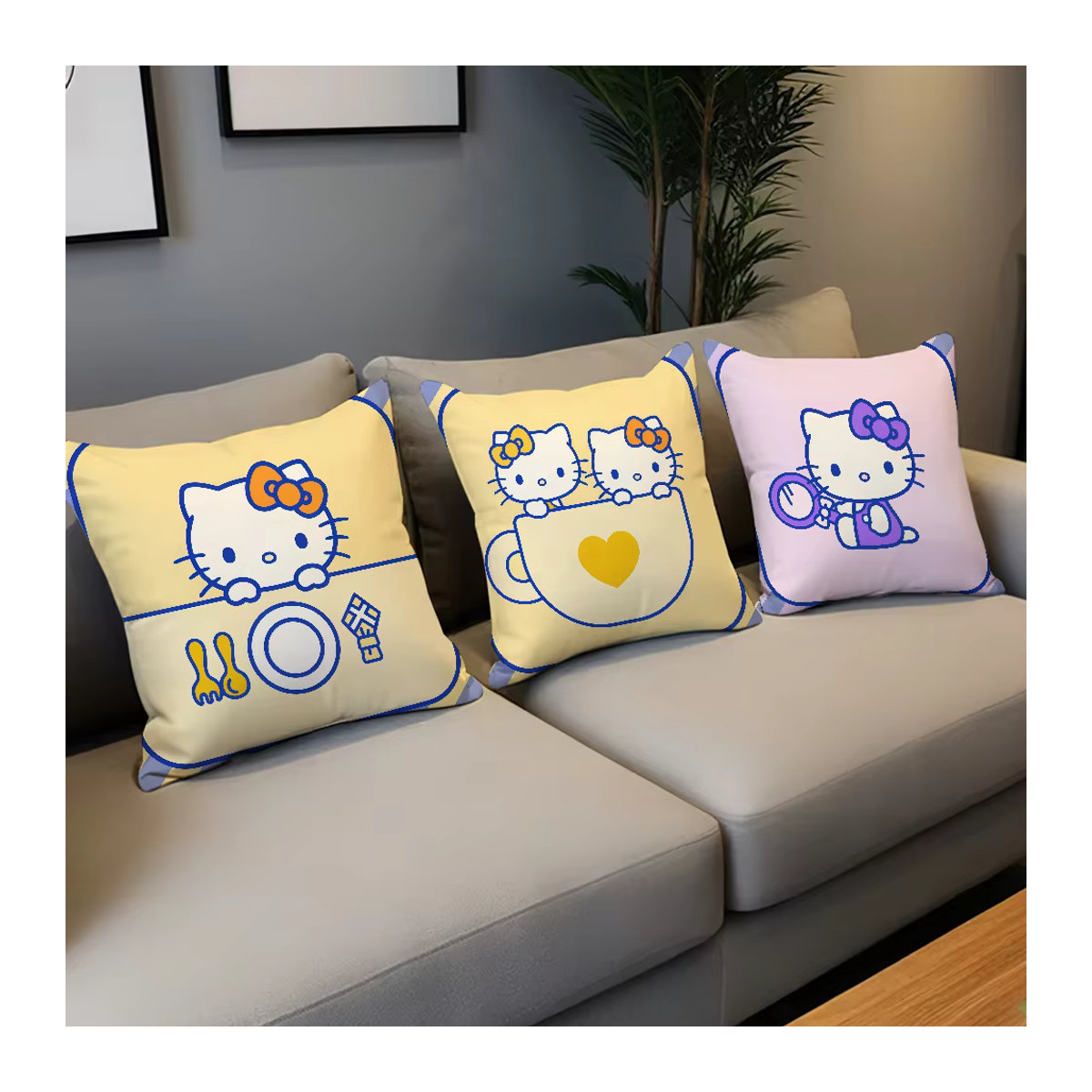 Sanrio Hello Kitty Kissenbezug mit Cartoon-Design in Mehrfarbig für Sofa und Bett - Bild 5