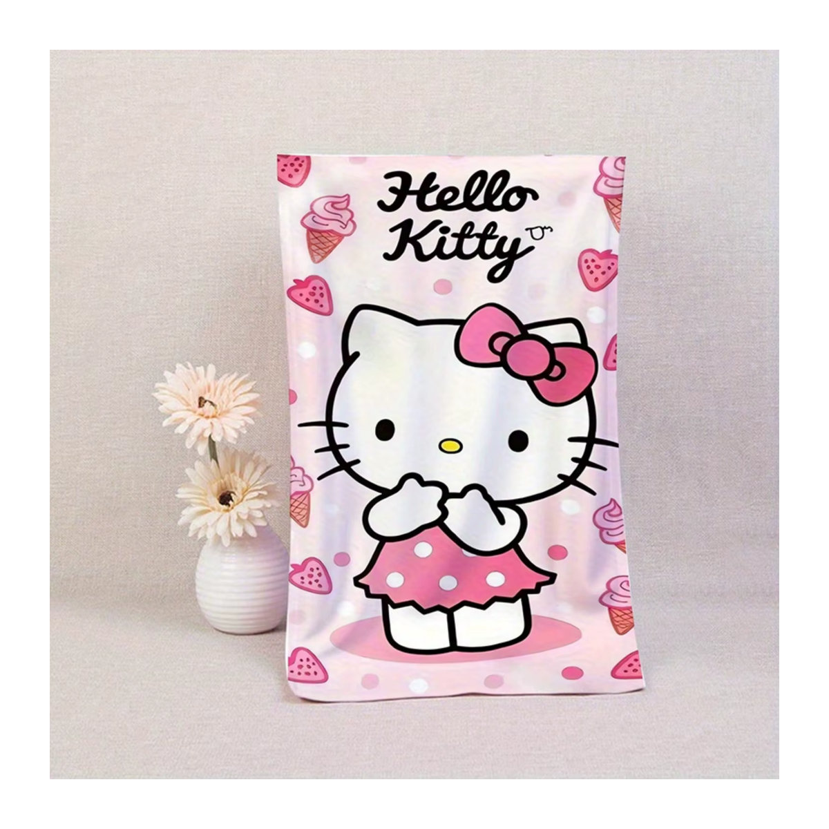 Sanrio Hello Kitty Mehrzweck-Handtuch in Weiß, fusselfrei und saugfähig - Bild 3