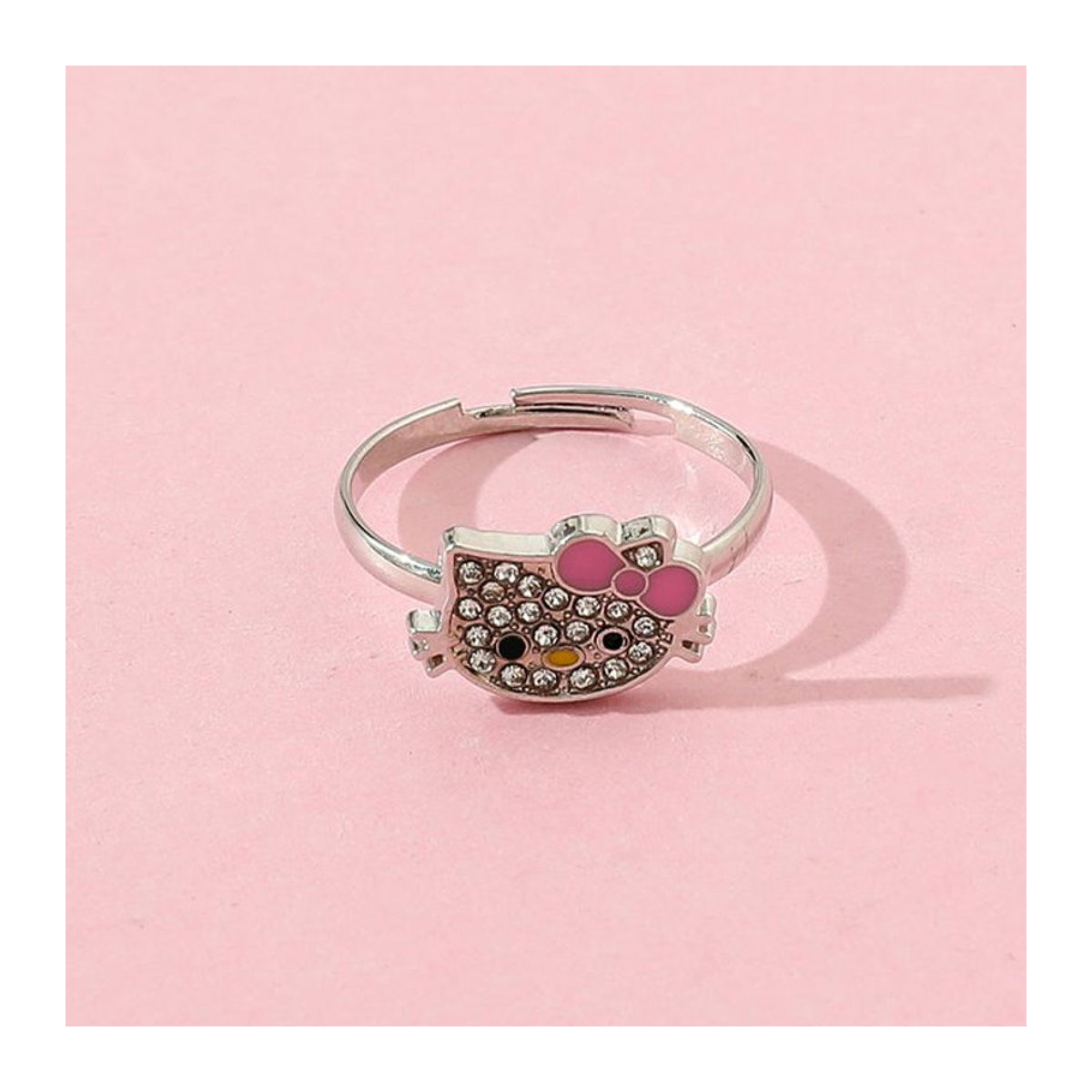 Sanrio Hello Kitty Schmuckring aus Metall in Silber für Mädchen und Kinder - Bild 1