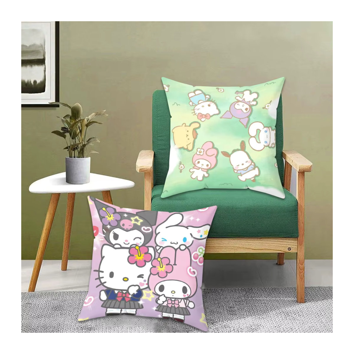 Sanrio Kawaii Cartoon Kissenbezug für dekorative Sofakissen, mehrfarbig, 40 x 40 cm - Bild 2