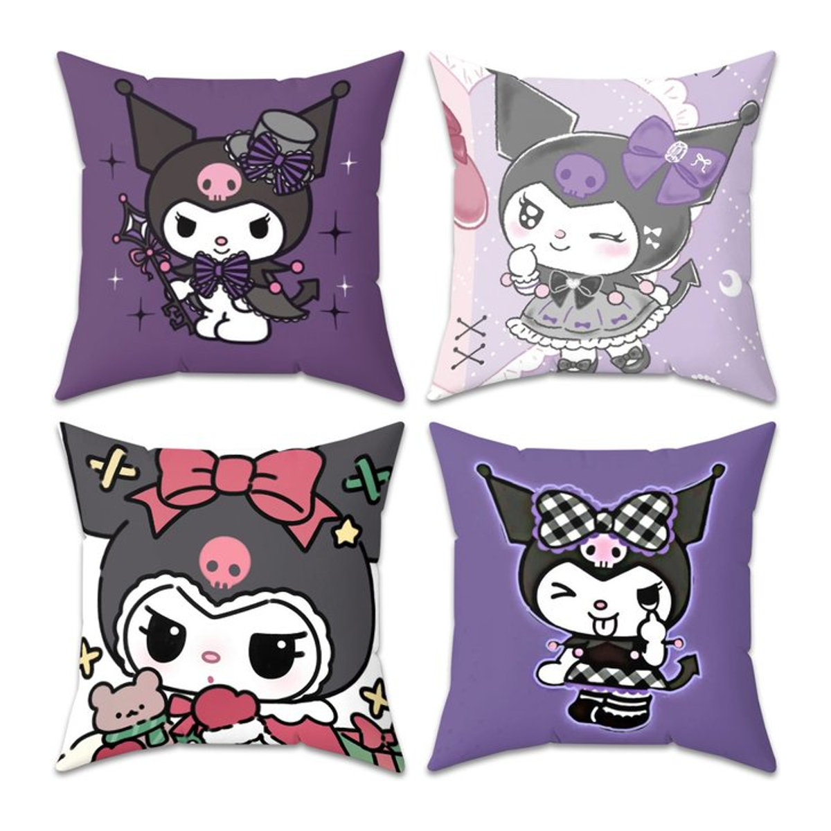 Sanrio Kuromi dekorativer Kissenbezug in Lila, B/H: 40 x 40 cm - Bild 1