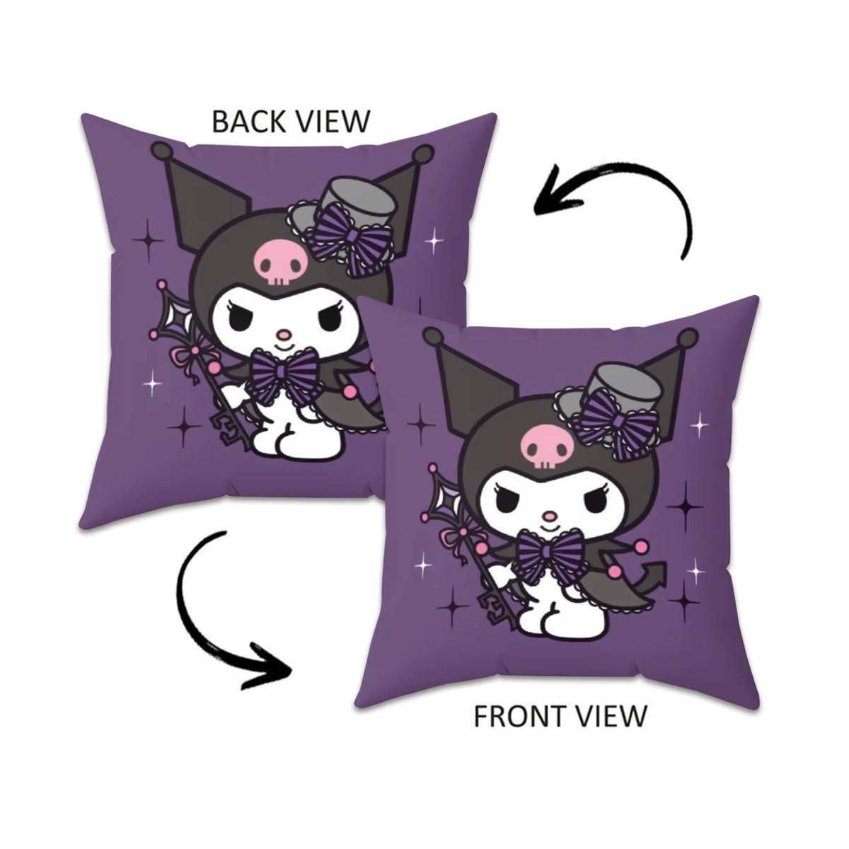 Sanrio Kuromi dekorativer Kissenbezug in Lila, B/H: 40 x 40 cm - Bild 3